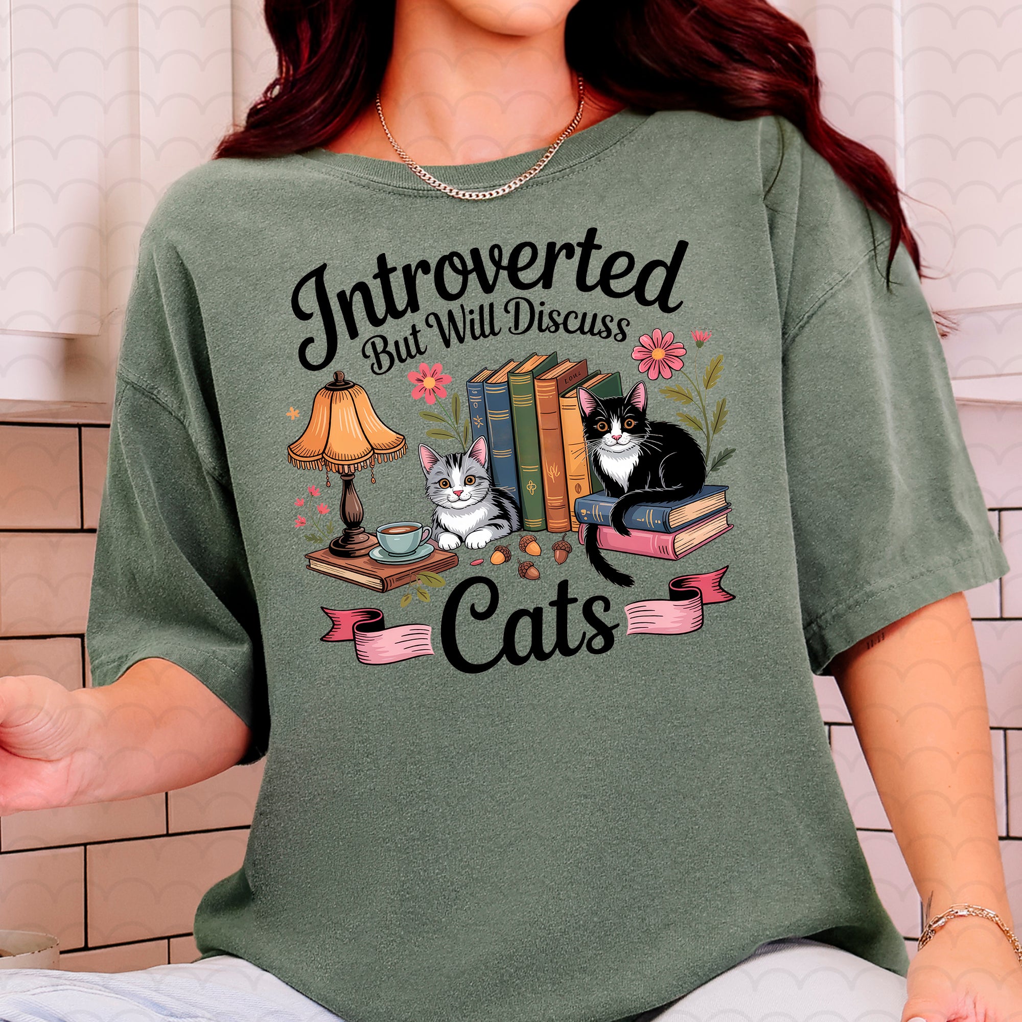 Introverted but will Discuss Cats Ready to Press DTF Heat Transfer