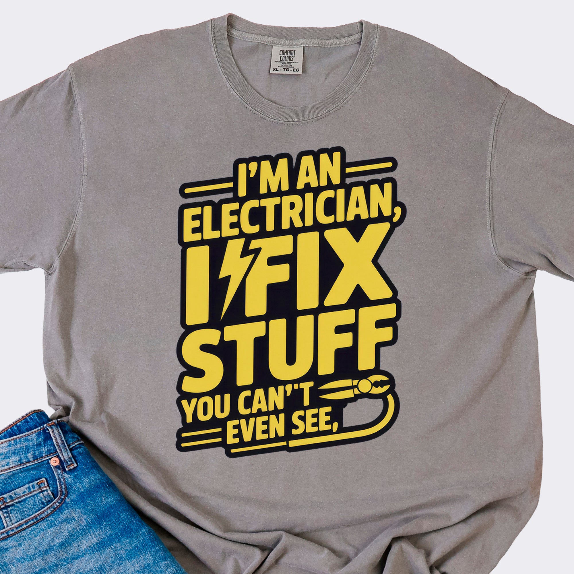 Electrician Ready to Press DTF Heat Transfer