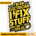 Electrician Ready to Press DTF Heat Transfer