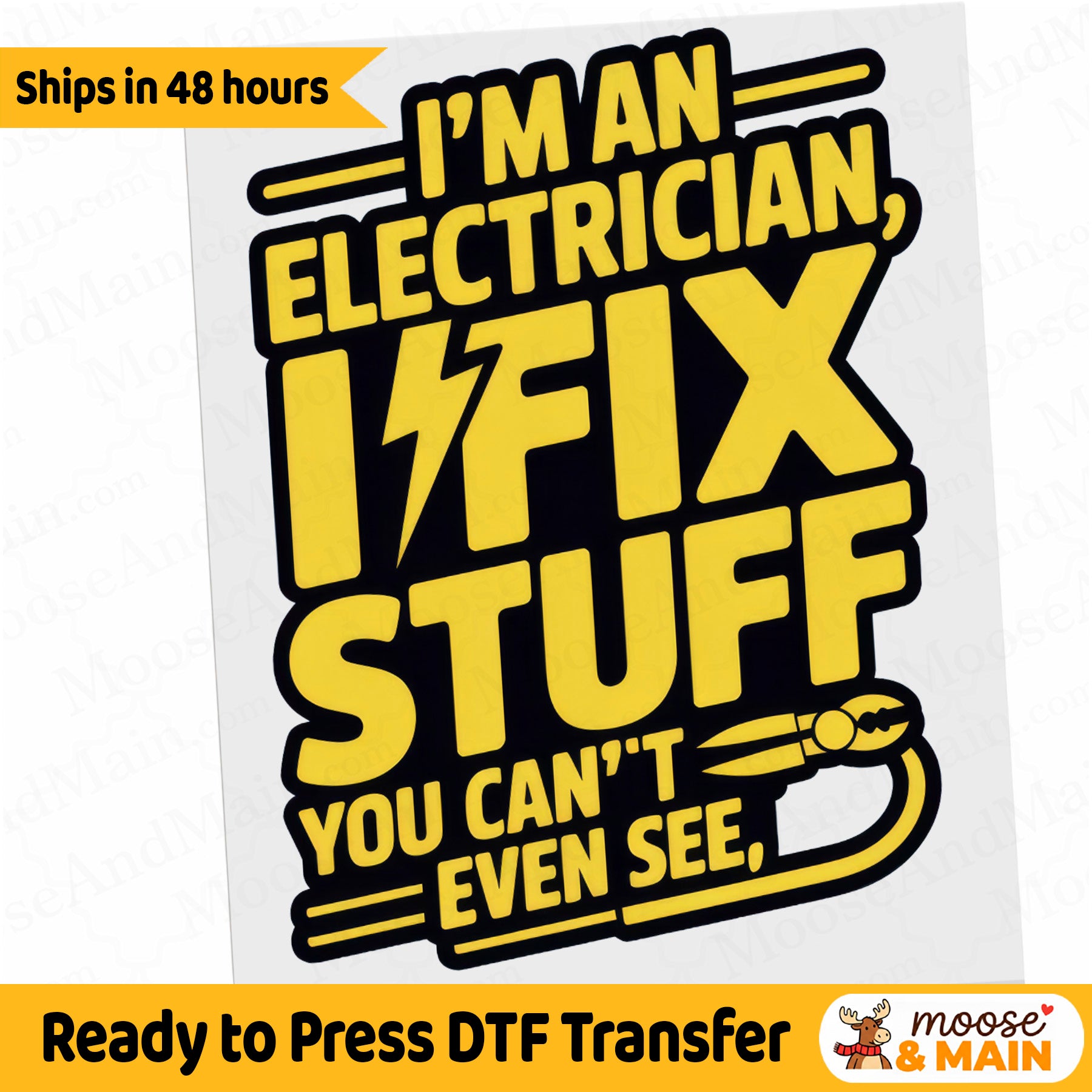 Electrician Ready to Press DTF Heat Transfer