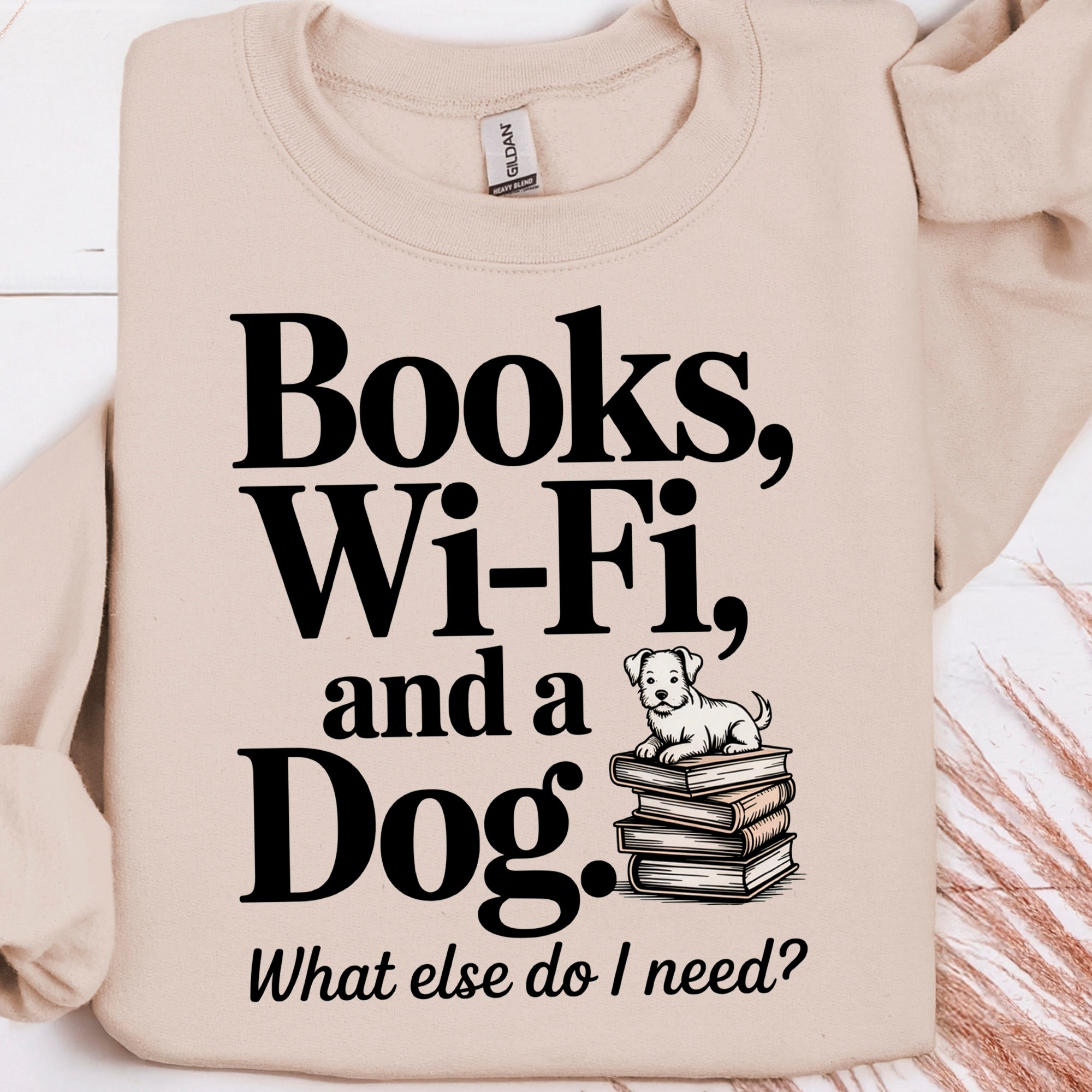 Books Dogs Wifi Ready to Press DTF Heat Transfer for hoodies, tees, sweatshirts