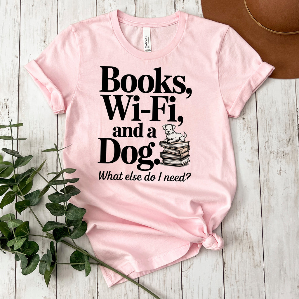 Books Dogs Wifi Ready to Press DTF Heat Transfer for hoodies, tees, sweatshirts