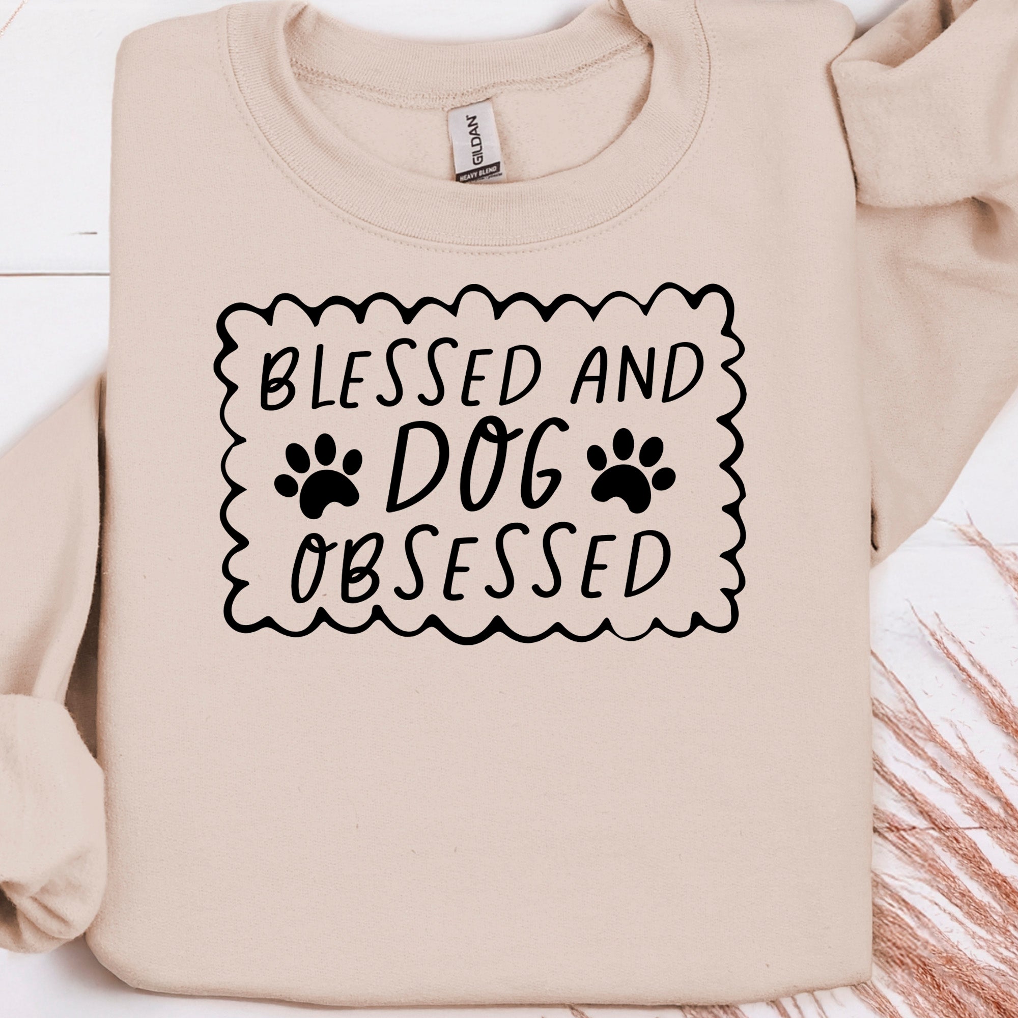 Blessed and Dog Obsessed Ready to Press DTF Heat Transfer for hoodies, tees, sweatshirts