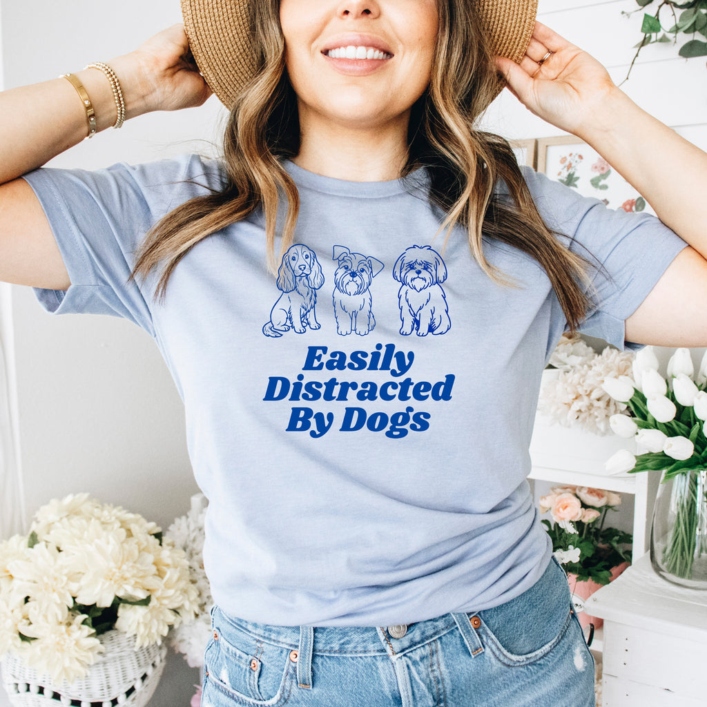 Easily Distracted by Dogs Ready to Press DTF Heat Transfer for hoodies, tees, sweatshirts
