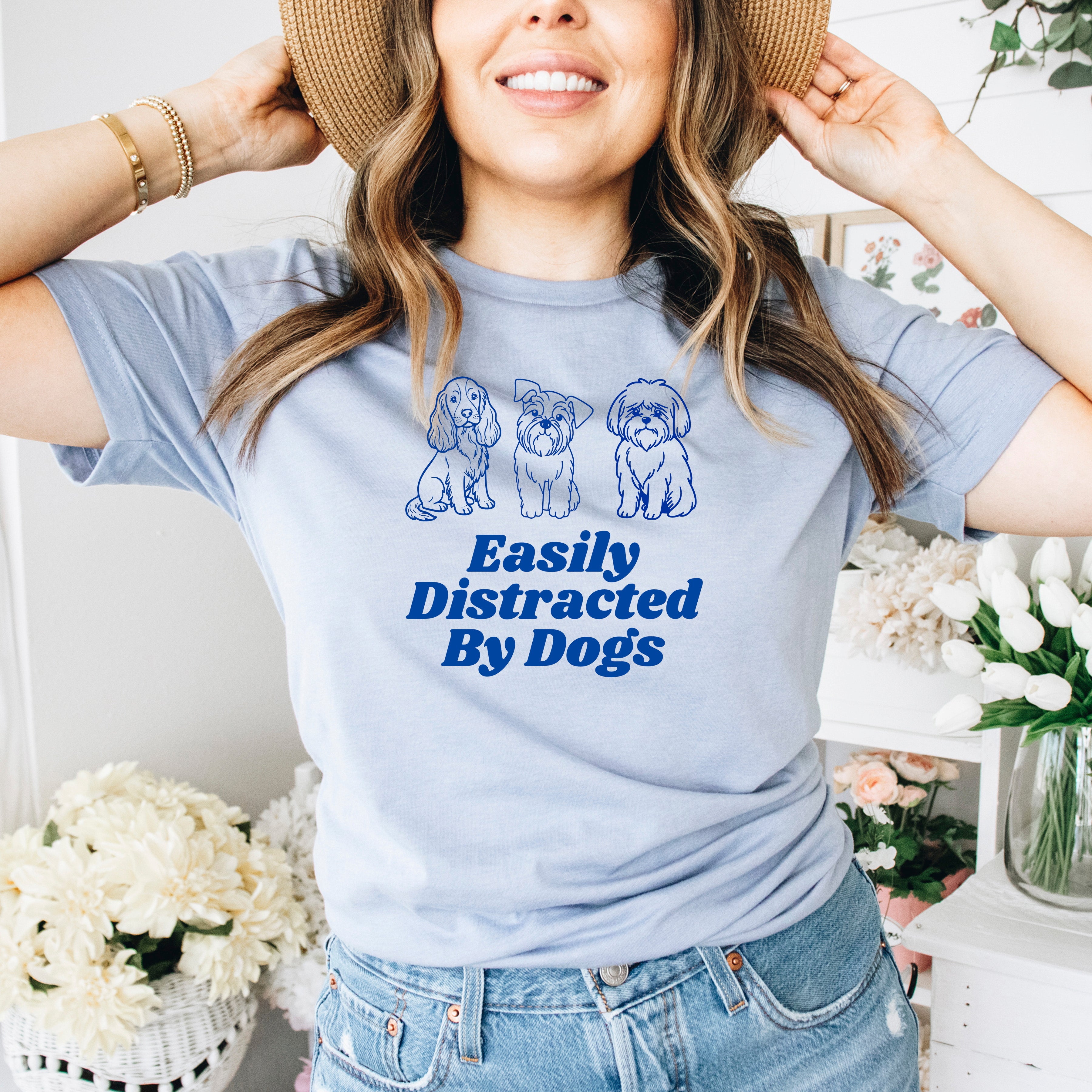 Easily Distracted by Dogs Ready to Press DTF Heat Transfer for hoodies, tees, sweatshirts