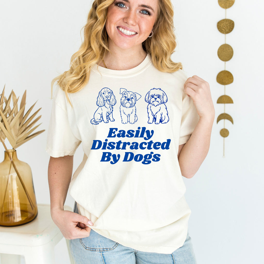 Easily Distracted by Dogs Ready to Press DTF Heat Transfer for hoodies, tees, sweatshirts