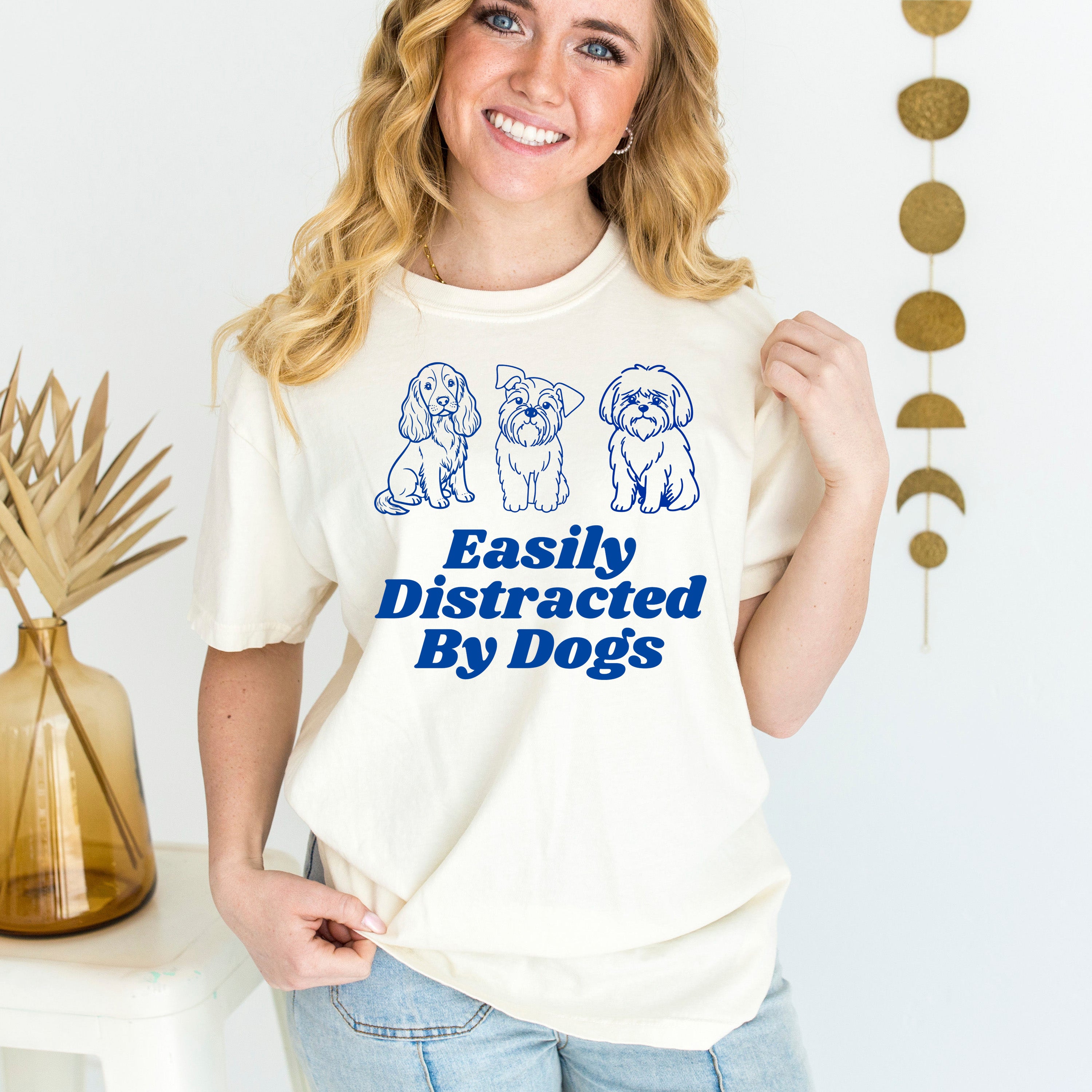 Easily Distracted by Dogs Ready to Press DTF Heat Transfer for hoodies, tees, sweatshirts