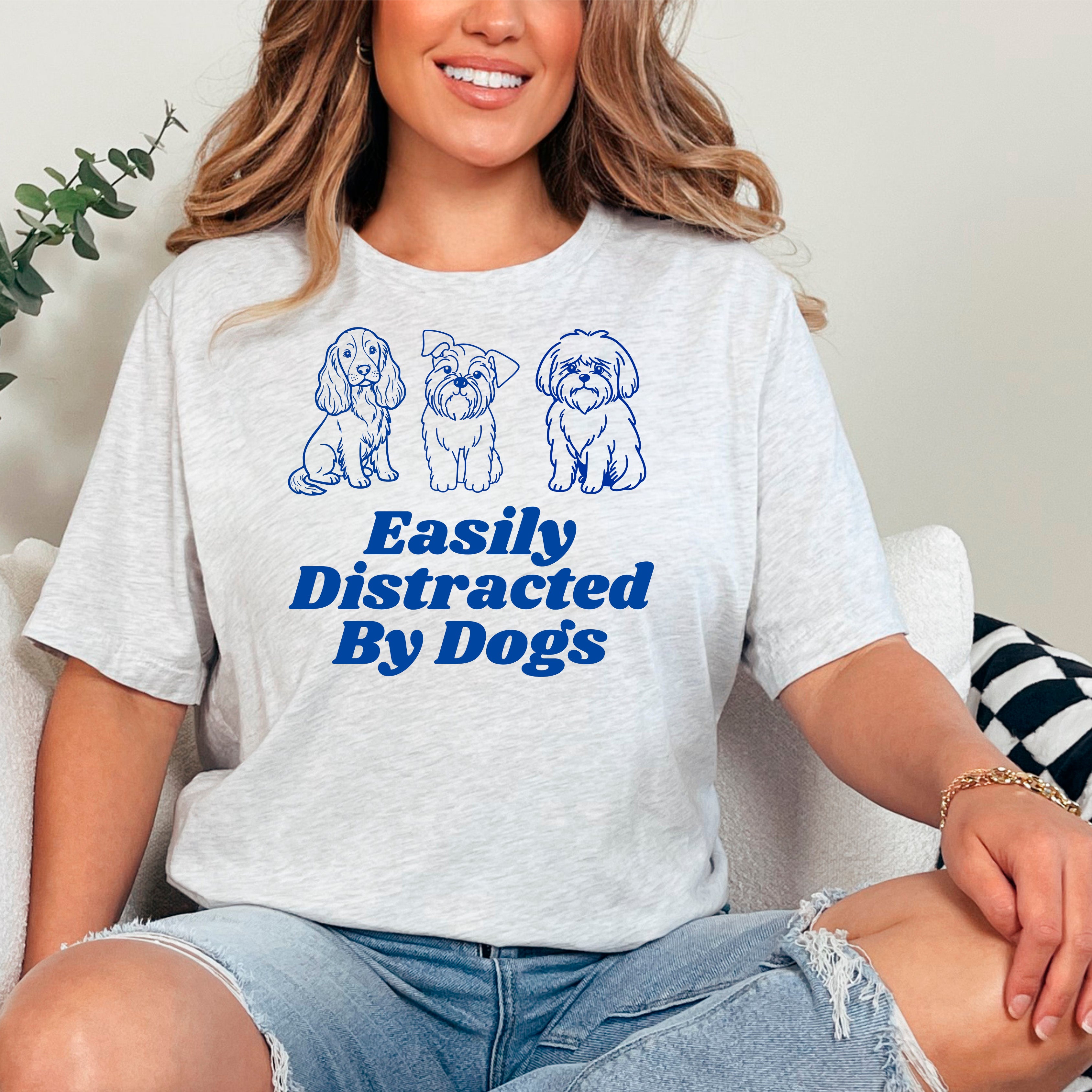 Easily Distracted by Dogs Ready to Press DTF Heat Transfer for hoodies, tees, sweatshirts