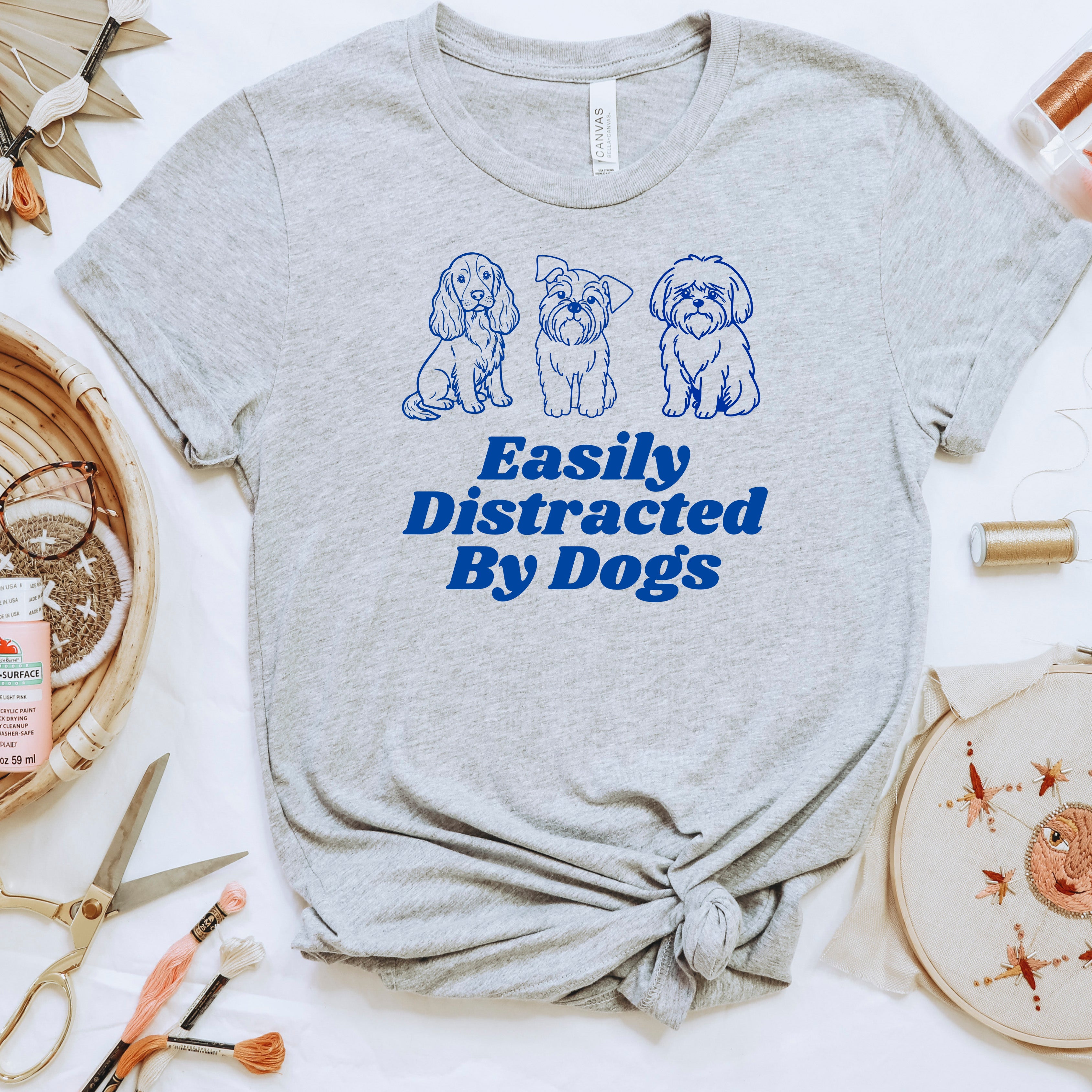 Easily Distracted by Dogs Ready to Press DTF Heat Transfer for hoodies, tees, sweatshirts
