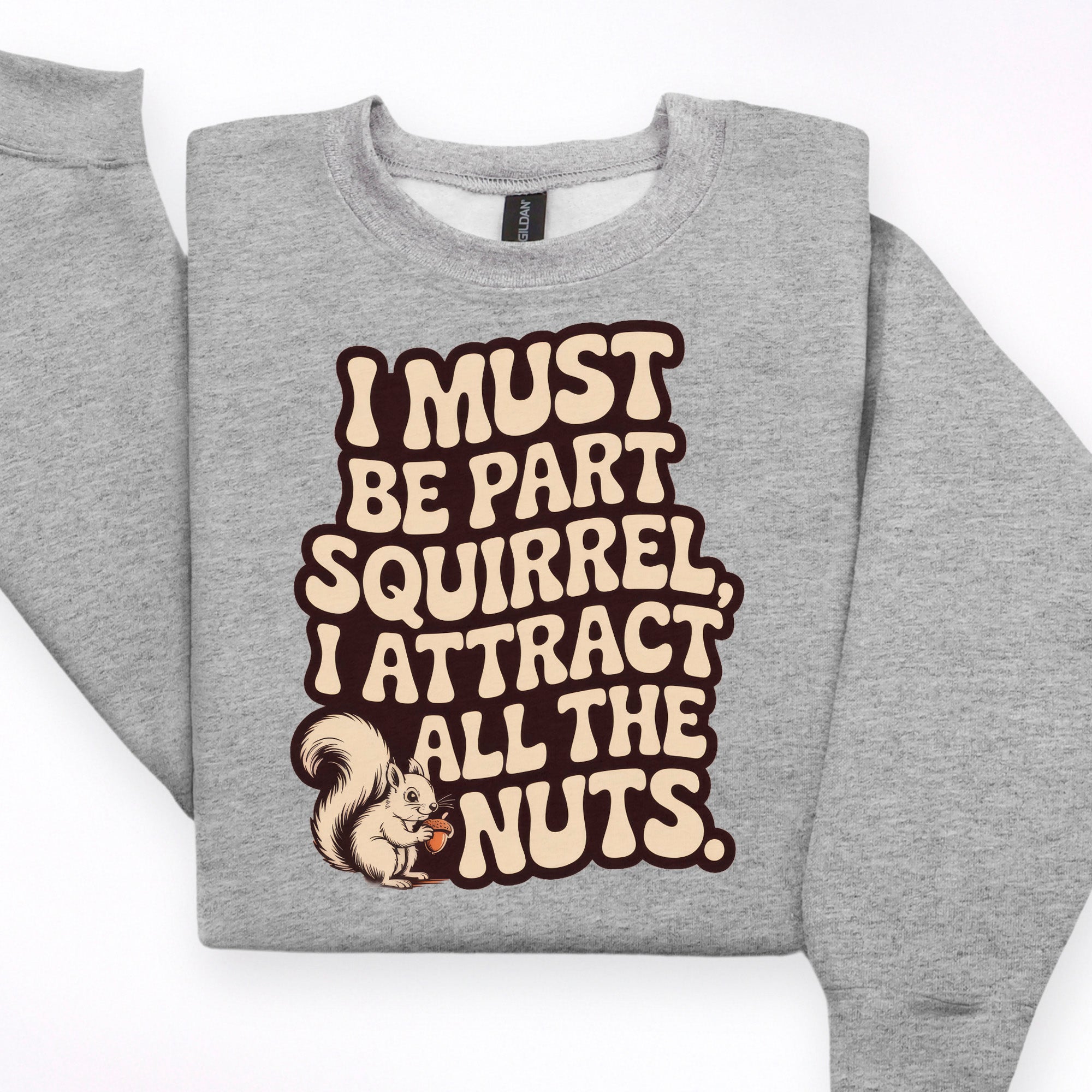 Squirrel Attract all the Nuts - Ready to Press DTF Heat Transfer for hoodies, tees, sweatshirts