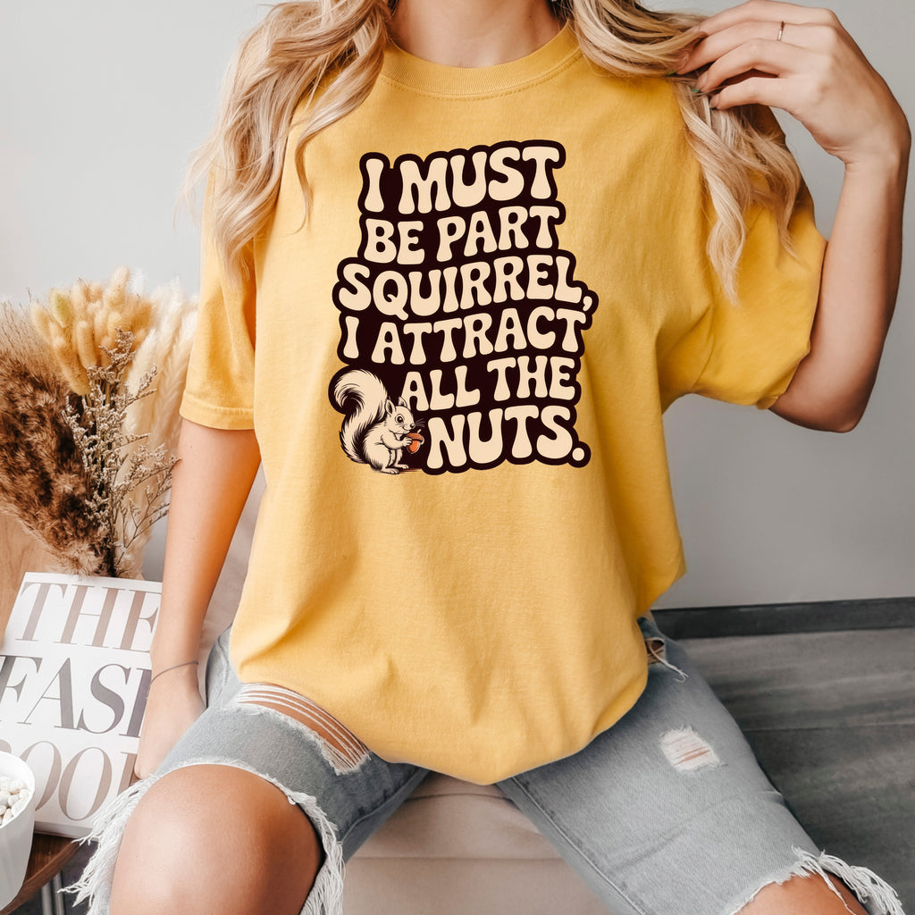 Squirrel Attract all the Nuts - Ready to Press DTF Heat Transfer for hoodies, tees, sweatshirts