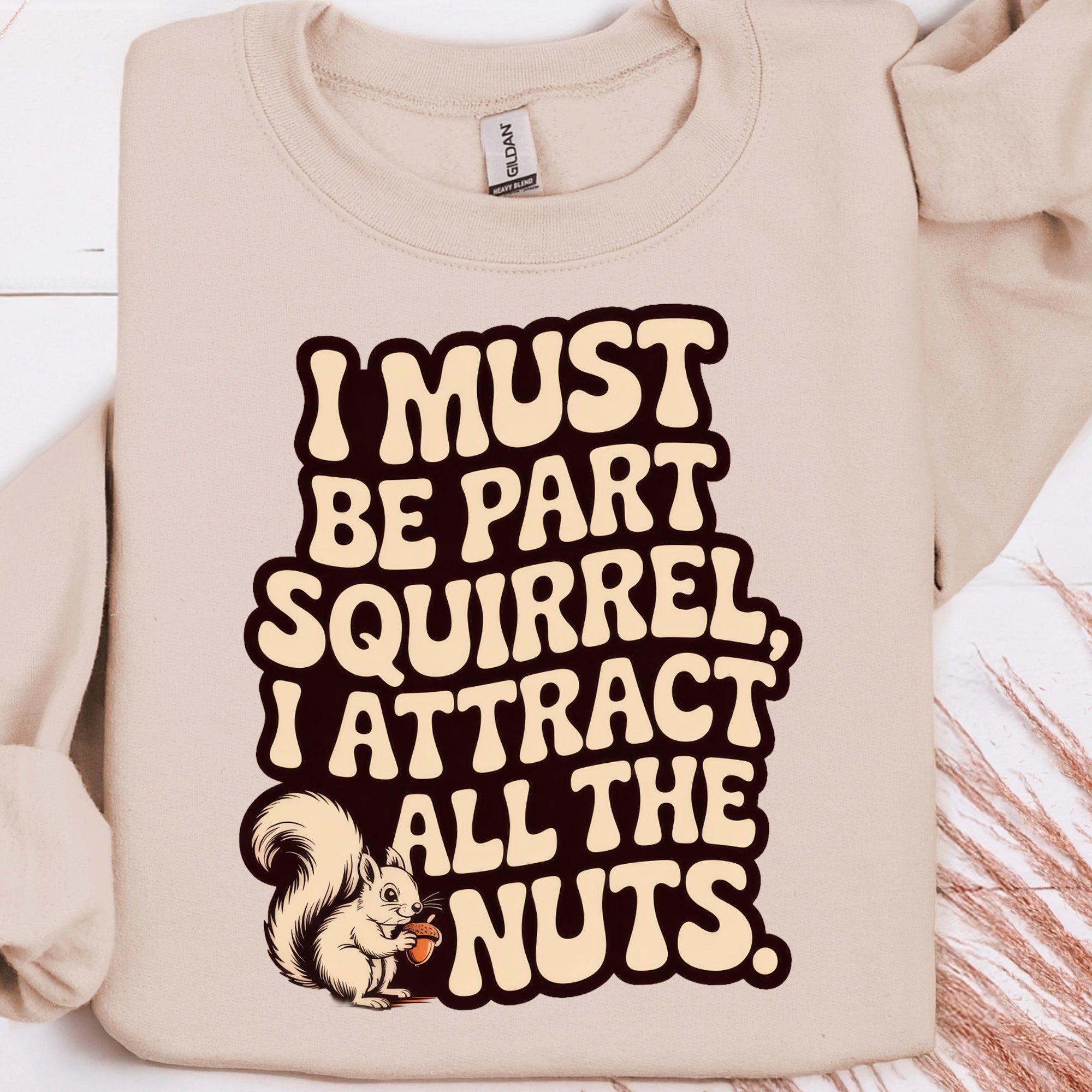 Squirrel Attract all the Nuts - Ready to Press DTF Heat Transfer for hoodies, tees, sweatshirts