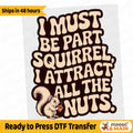 Squirrel Attract all the Nuts - Ready to Press DTF Heat Transfer for hoodies, tees, sweatshirts