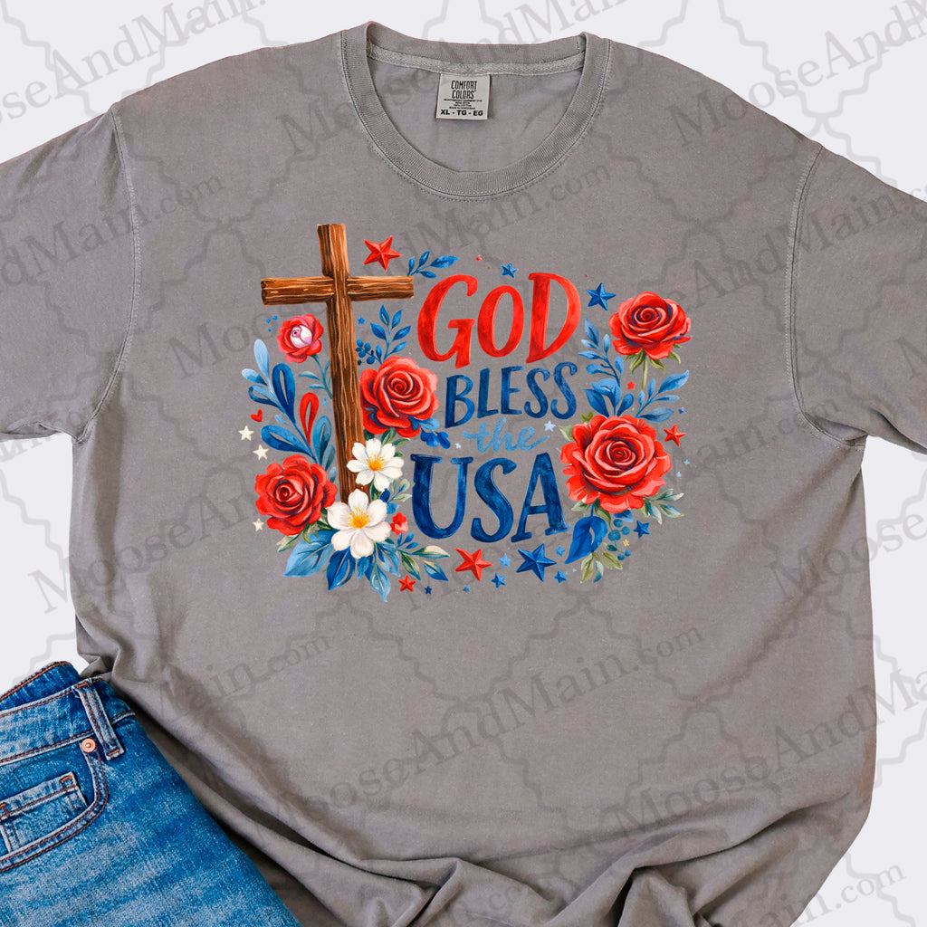 God Bless America Single Ready to Press DTF Heat Transfer