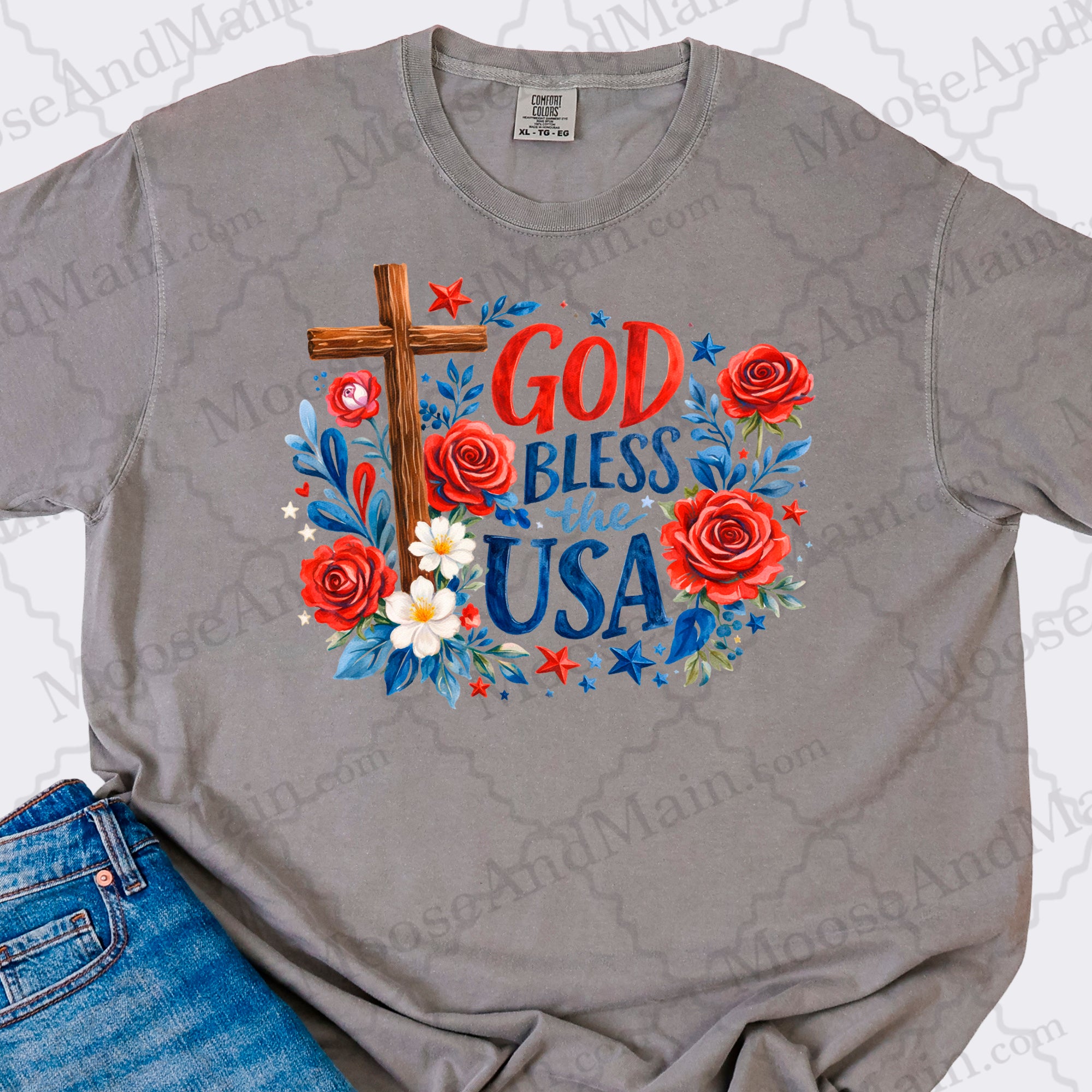 God Bless America Single Ready to Press DTF Heat Transfer